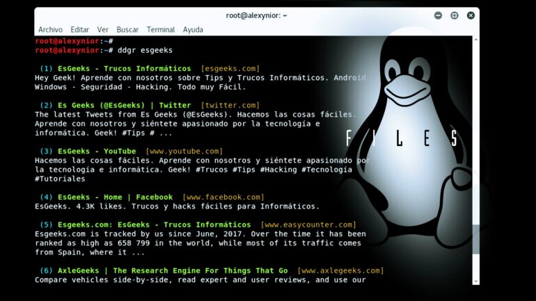 ddgr Buscador DuckDuckGo Google Terminal Linux