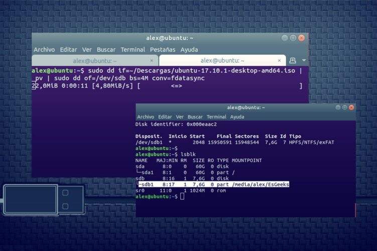 Cómo crear USB booteable terminal Linux