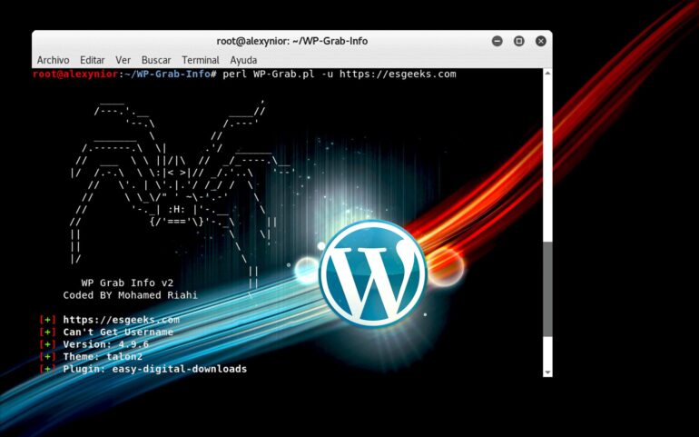 Detectar Usuario Versión Tema Plugins WordPress con WP-Grab-Info