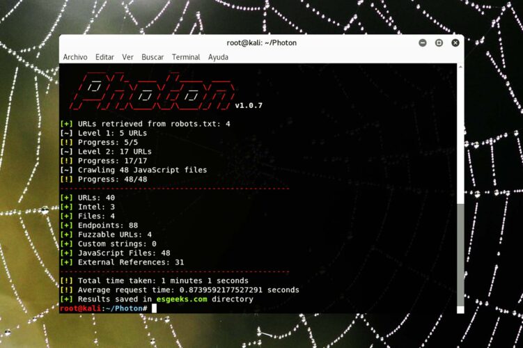 Photon Rastreador de sitios web