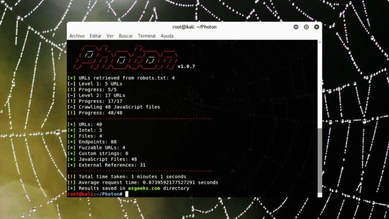 Photon Rastreador de sitios web