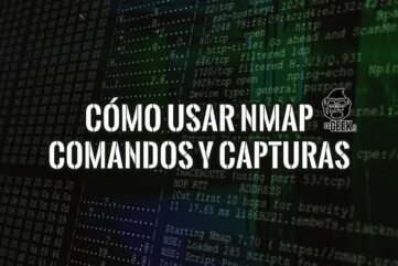 Cómo usar Nmap, comandos y capturas: texto de EsGeeks sobre la salida de un escaneo de Nmap en la terminal