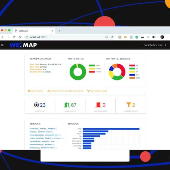 WebMap Un dashboard y reporte de Nmap