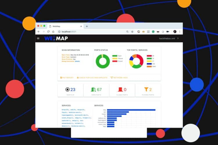 WebMap Un dashboard y reporte de Nmap