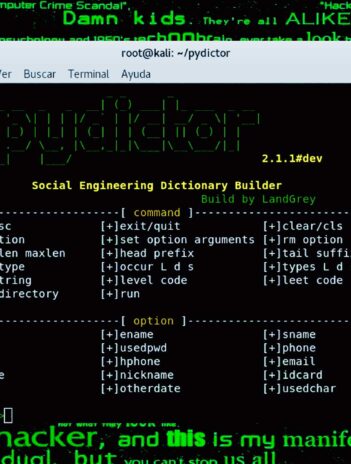 Cómo usar Pydictor para crear diccionario fuerza bruta