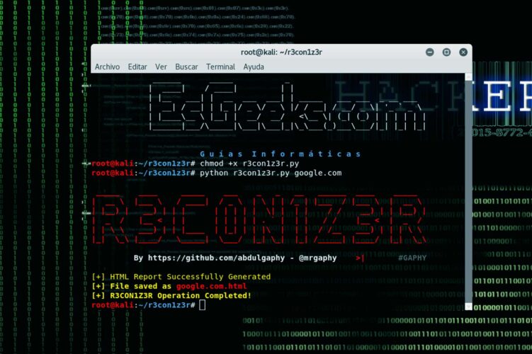 R3Con1Z3R Herramienta para Information Gathering