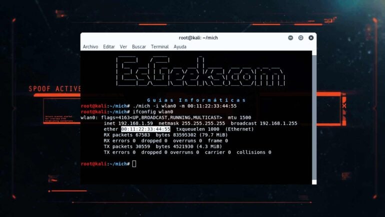 Modificar direcciones MAC e IP en Linux con mich