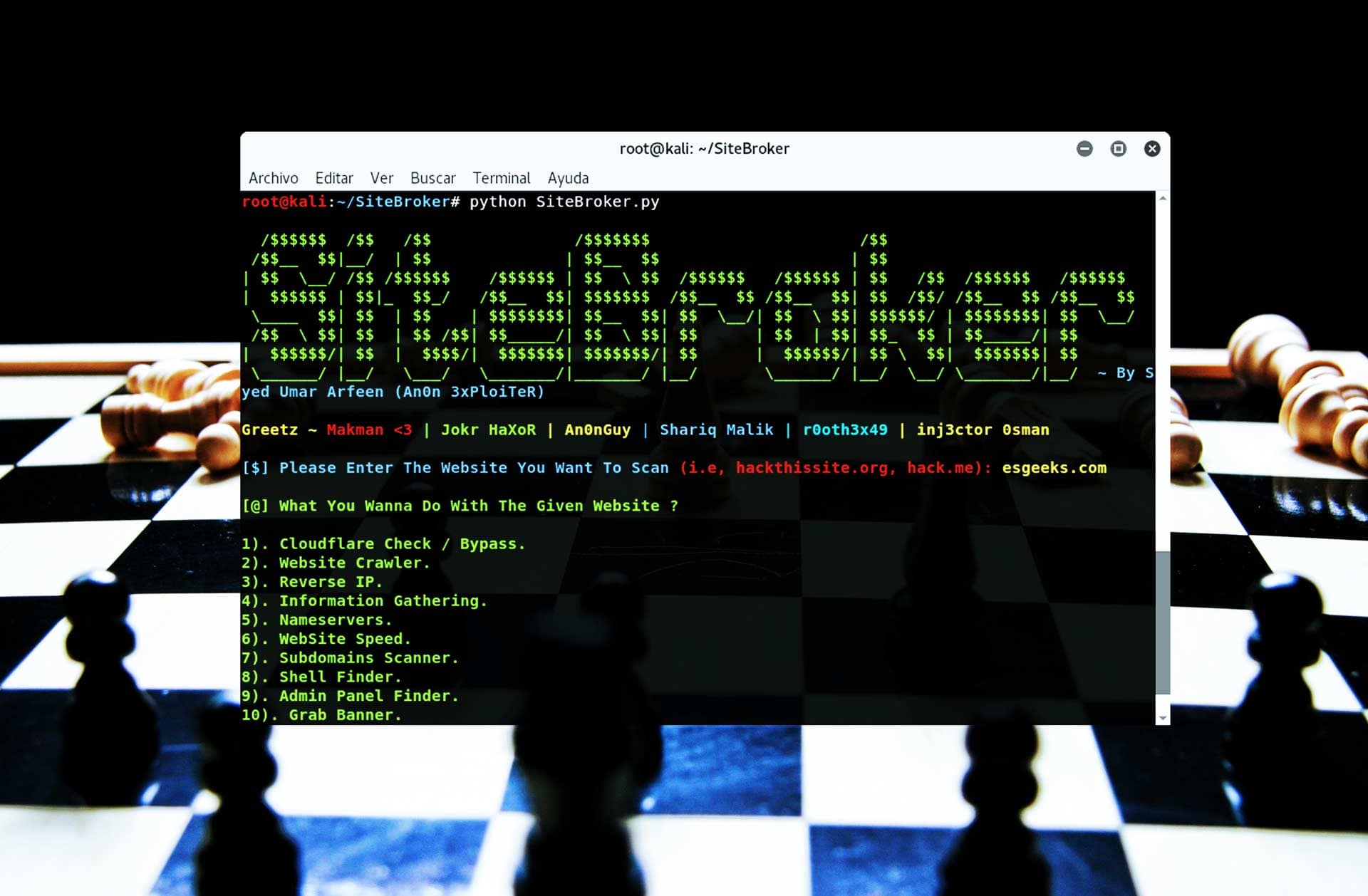 SiteBroker Herramienta de Information Gathering