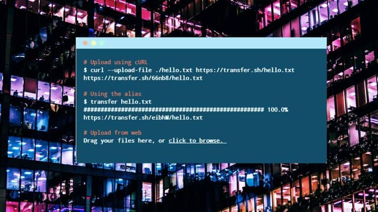 Transfer.sh Intercambio archivos en terminal Linux