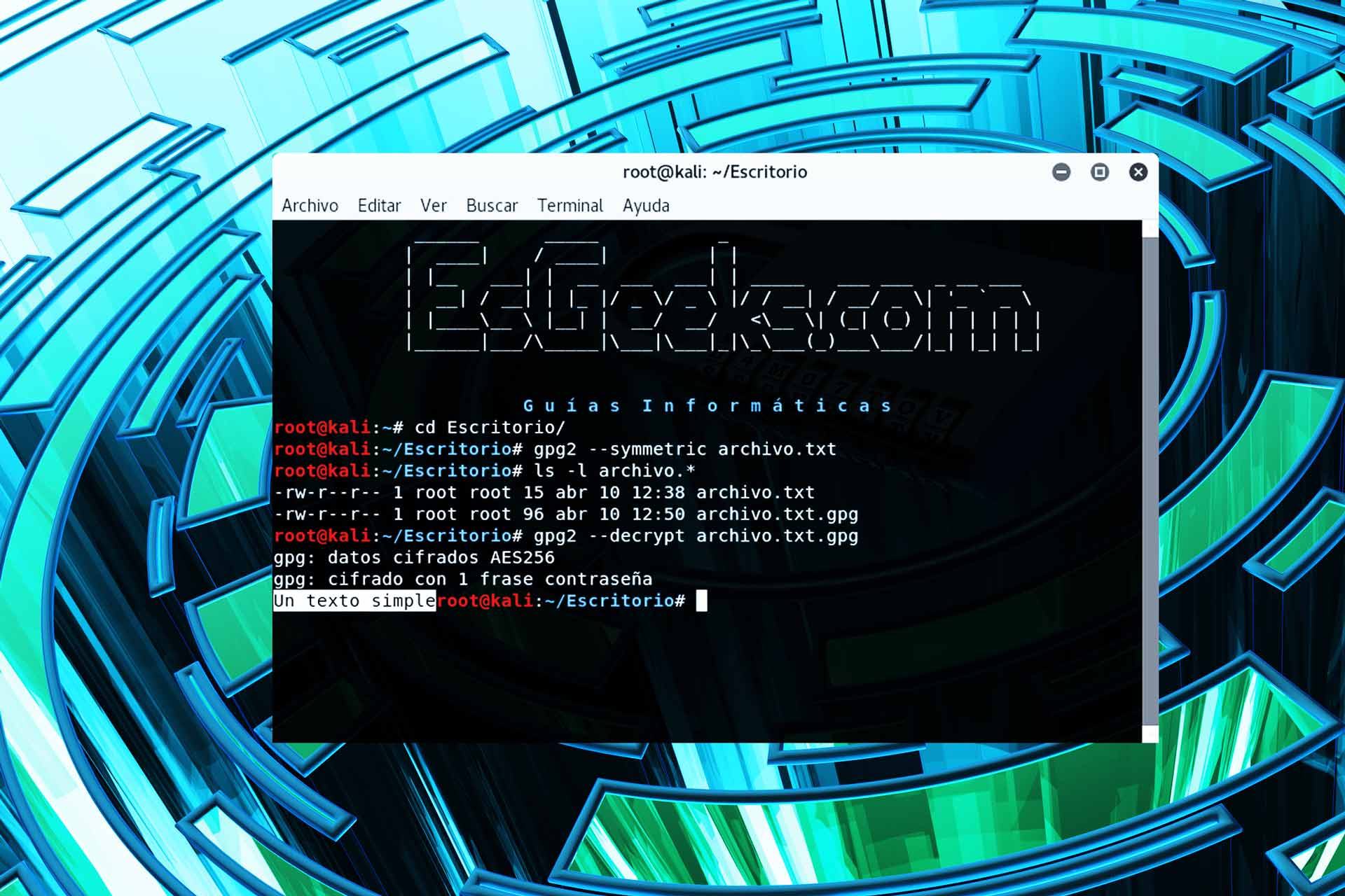 Cifrar y descifrar archivos con GPG en Linux