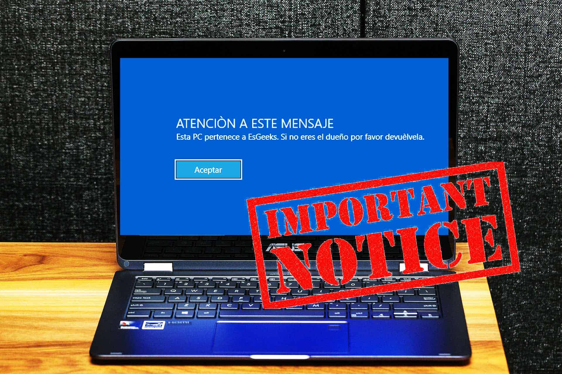 Cómo agregar mensaje personalizado al iniciar Windows 10