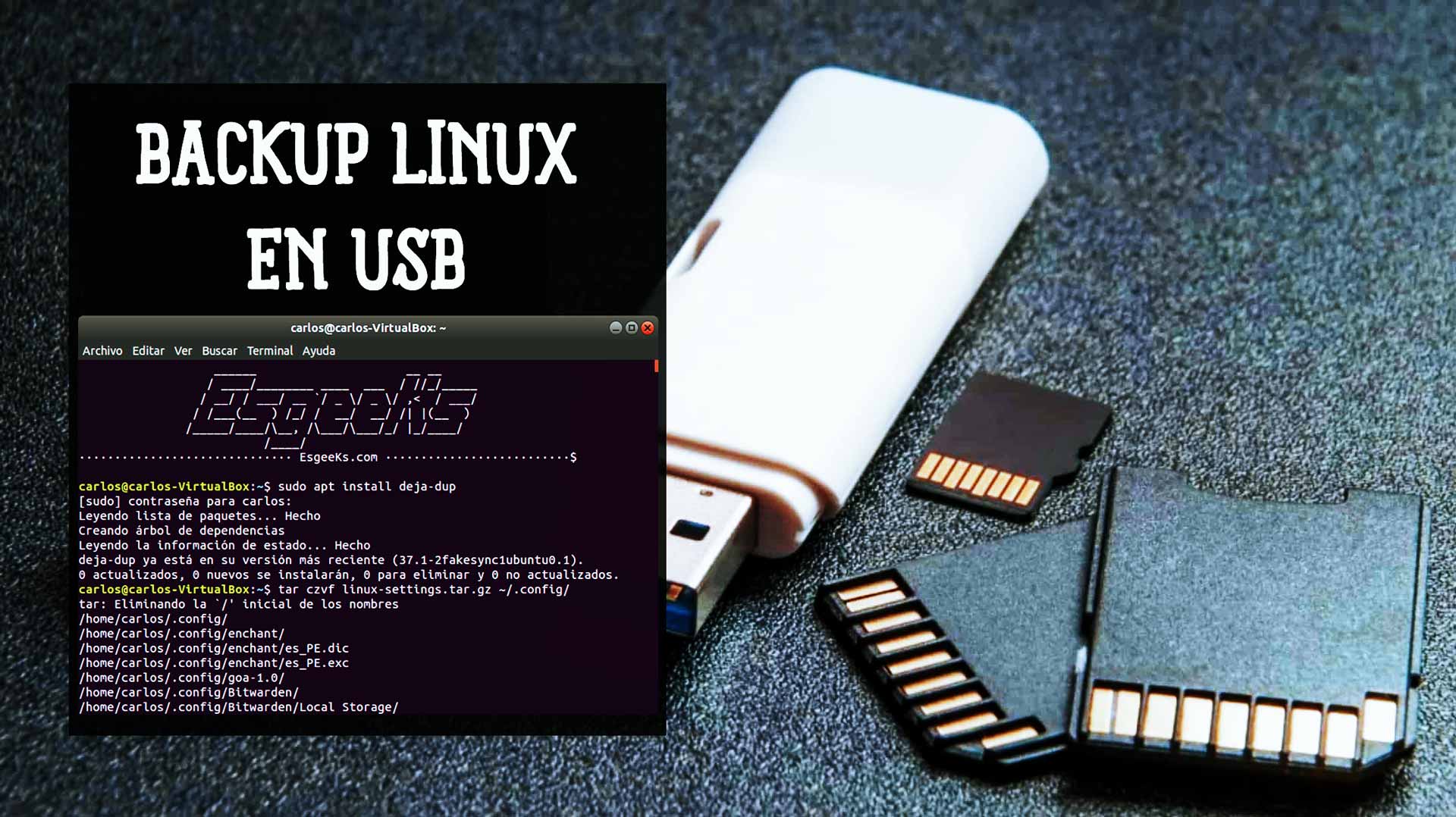 Crear backup de configuración Linux en USB