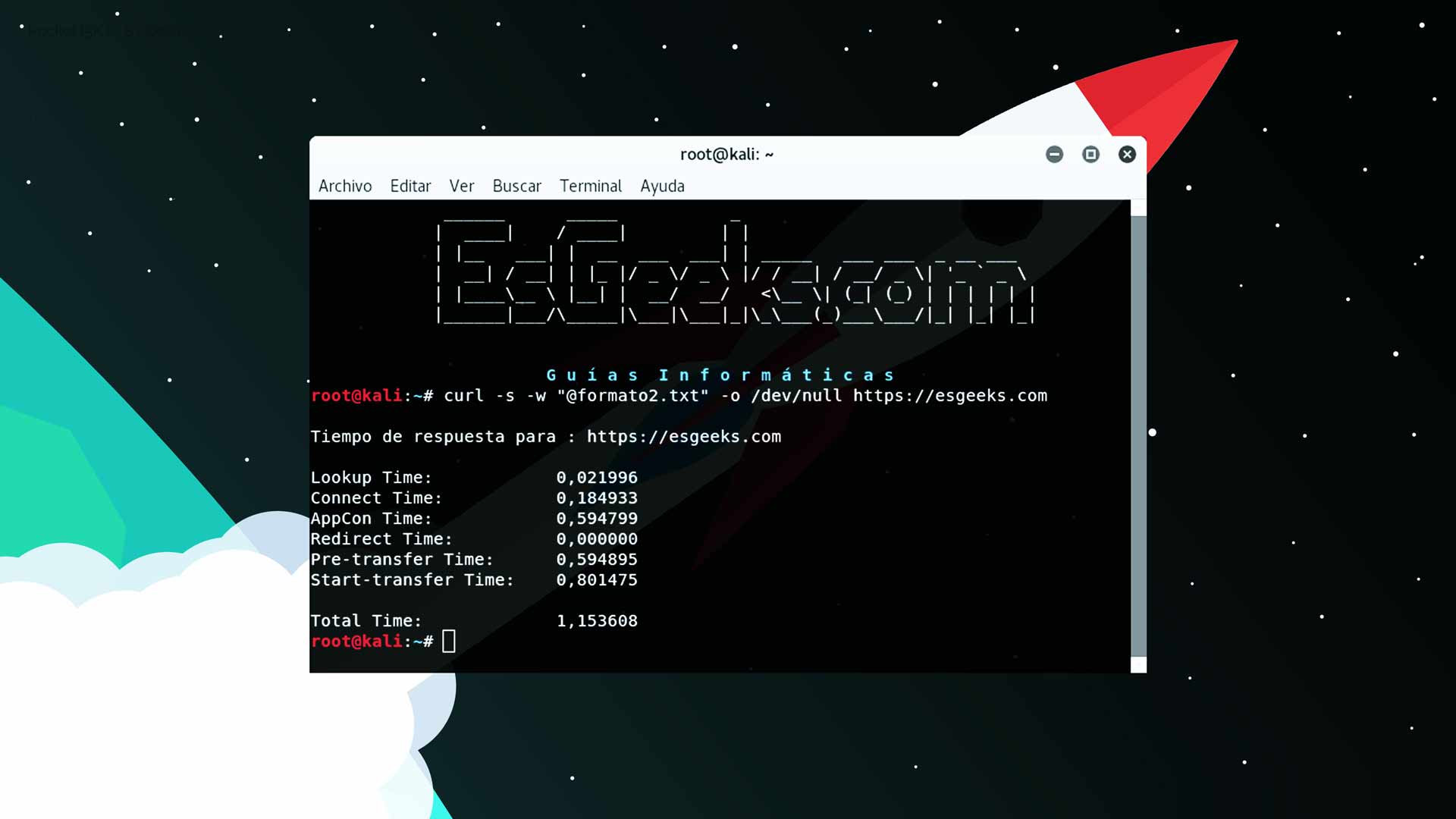 Test velocidad de carga de sitio web en terminal Linux
