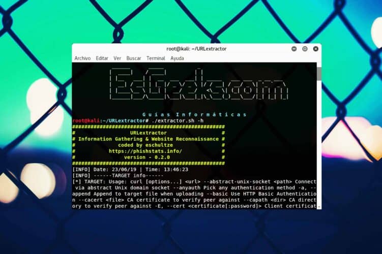 URLextractor Information Gathering de Sitios Web