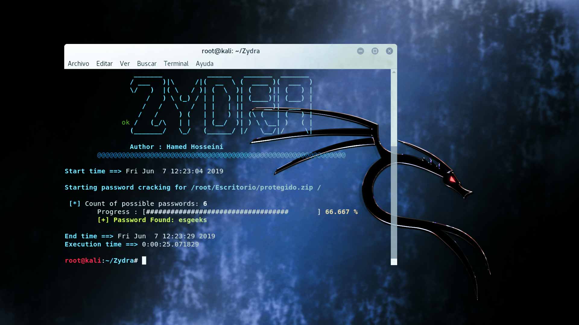 Zydra Cracking contraseñas archivos .RAR .ZIP .PDF