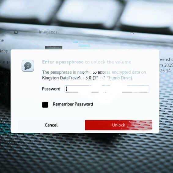 Bloquear Cifrar unidad flash USB en Linux