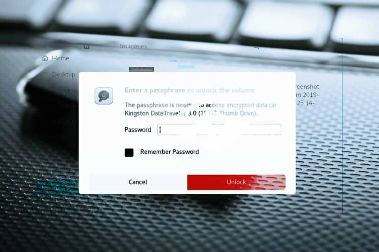 Bloquear Cifrar unidad flash USB en Linux