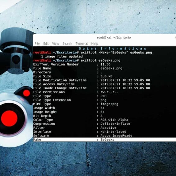 ExifTool Extraer metadatos archivo imagen