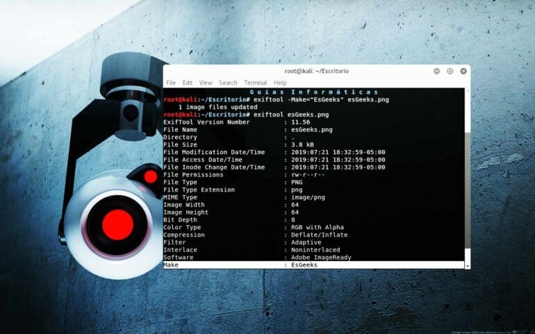 ExifTool Extraer metadatos archivo imagen