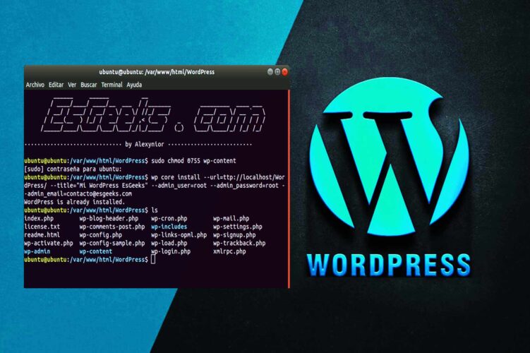 Instalar WordPress con línea de comandos Linux