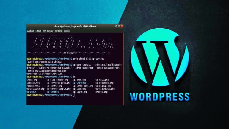 Instalar WordPress con línea de comandos Linux