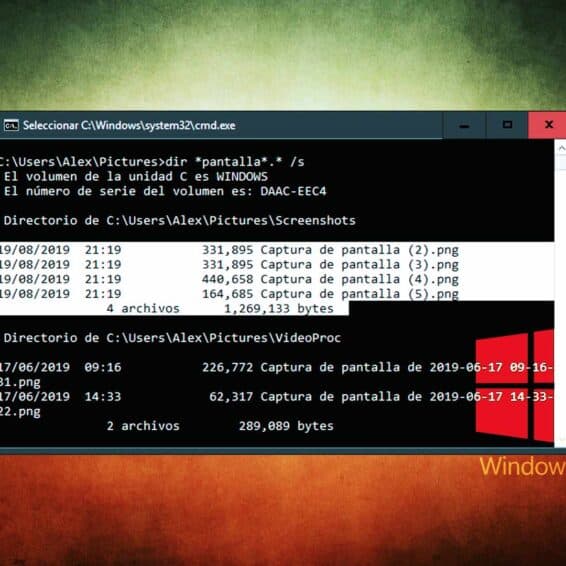 Buscar archivos y carpetas en CMD Windows