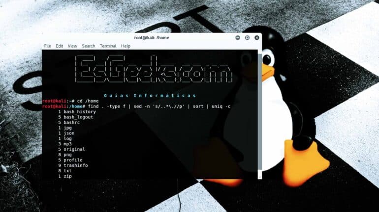 Cómo contar archivos por extensión en Linux
