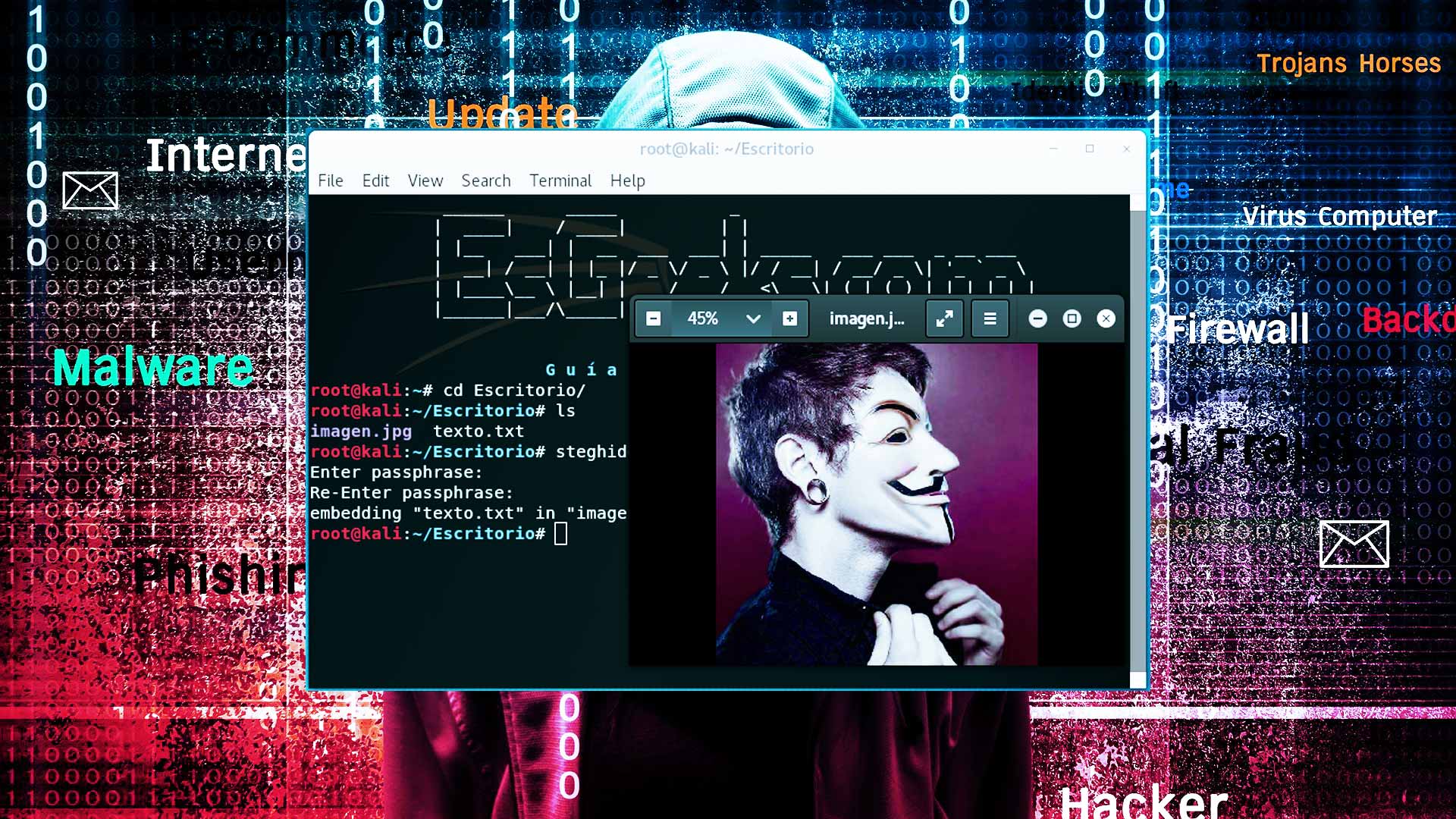 Esteganografía con Steghide Ejemplos comandos