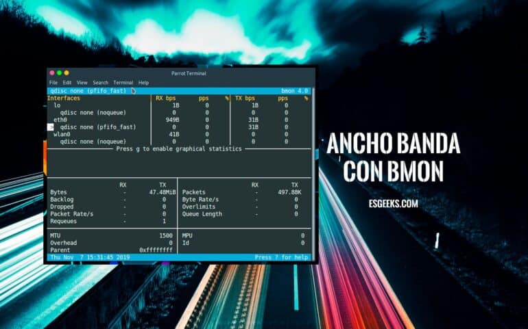 Visualizar uso de ancho de banda de red con bmon