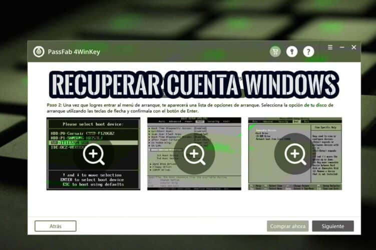 4WinKey Recuperar contraseña Windows