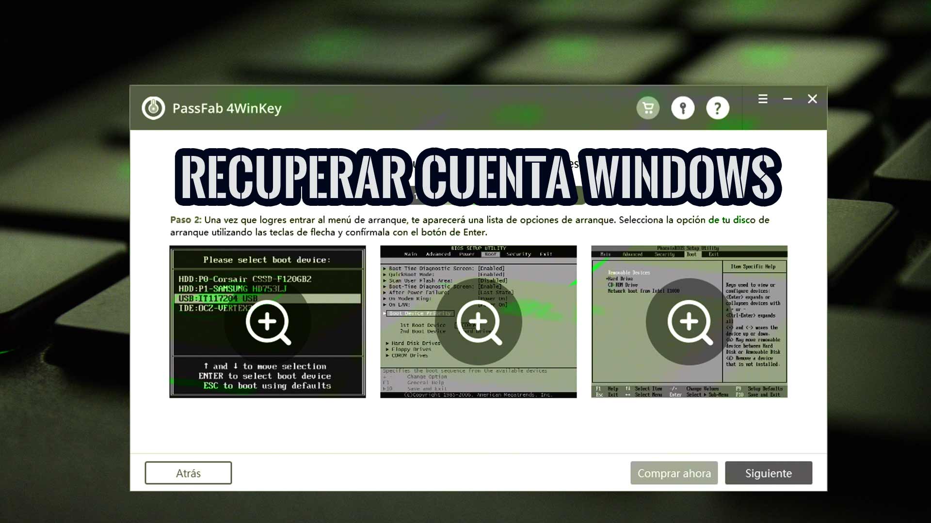 4WinKey Recuperar contraseña Windows