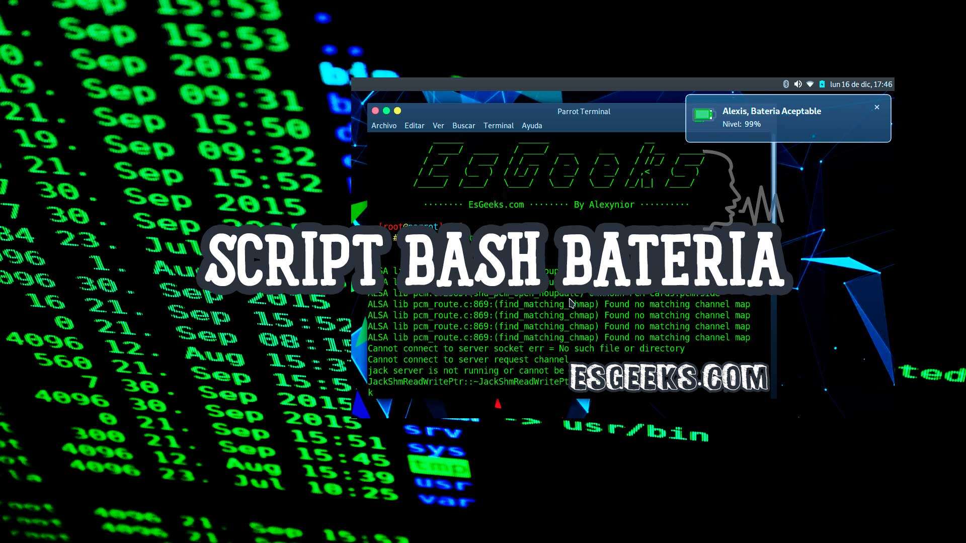 Script Bash alerta batería baja Linux