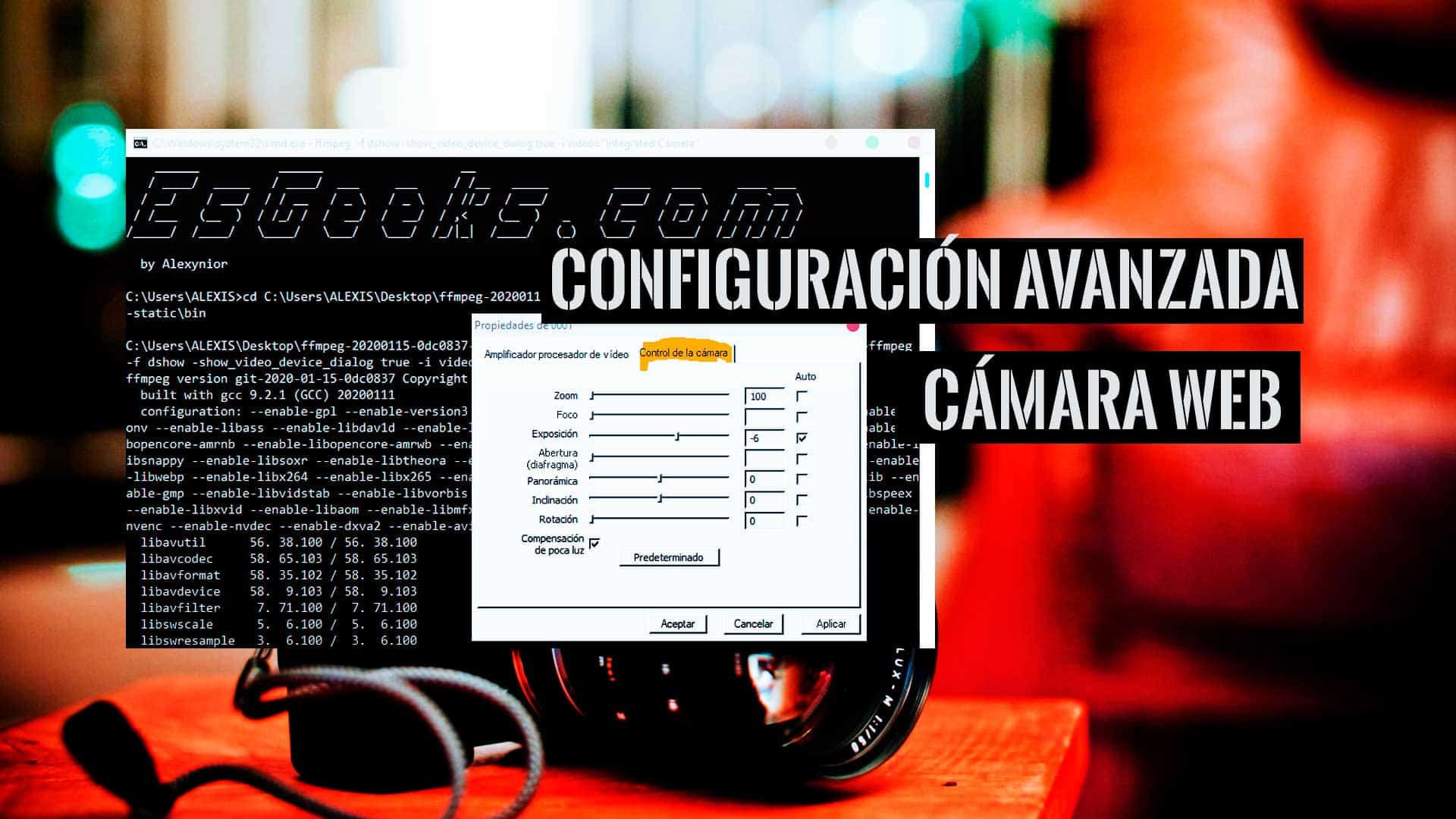 Configuración Avanzada de Cámara web integrada en Windows 10