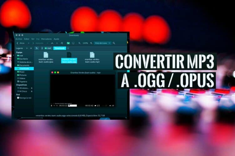 Convertir archivos música MP3 a ogg opus Linux
