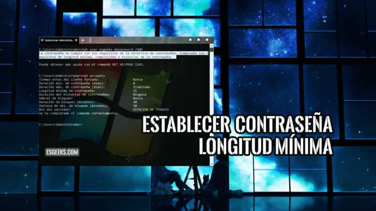Establecer longitud mínima de contraseña Windows 10