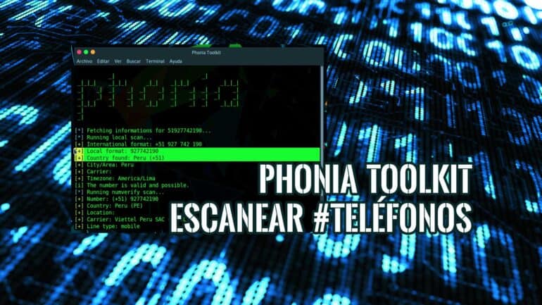 Phonia Toolkit escanear números telefónicos