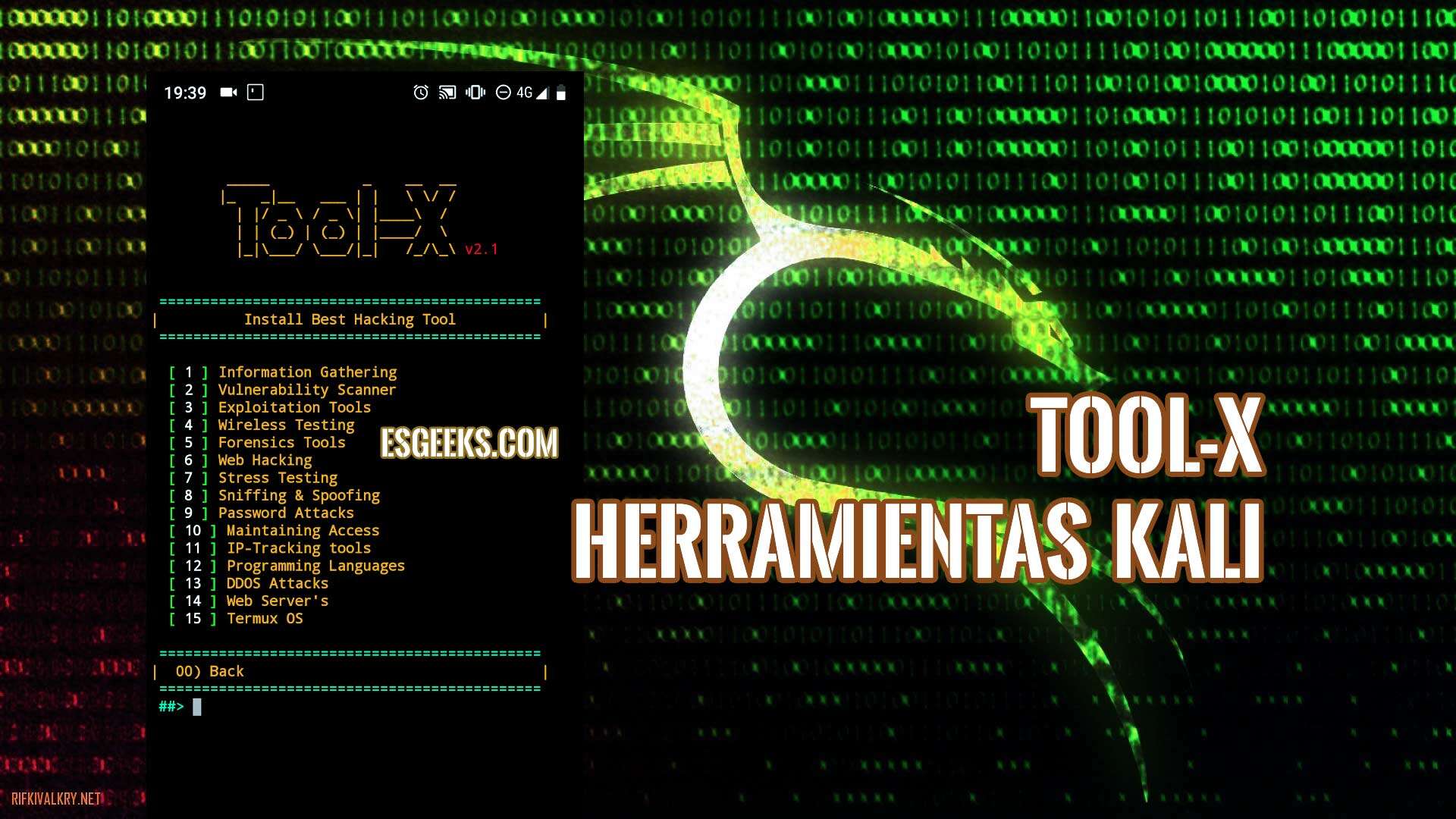 Tool-X Instalar Herramientas Hacking Kali Linux Termux