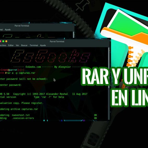 Abrir extraer crear archivos RAR Linux