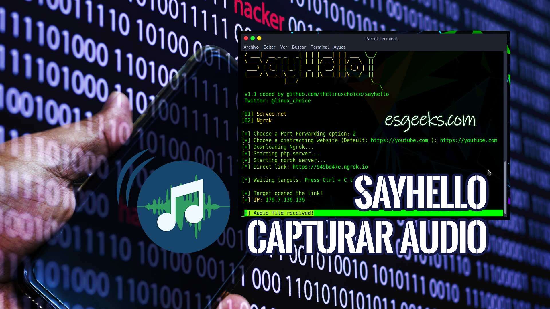 SayHello Capturar audio con enlace