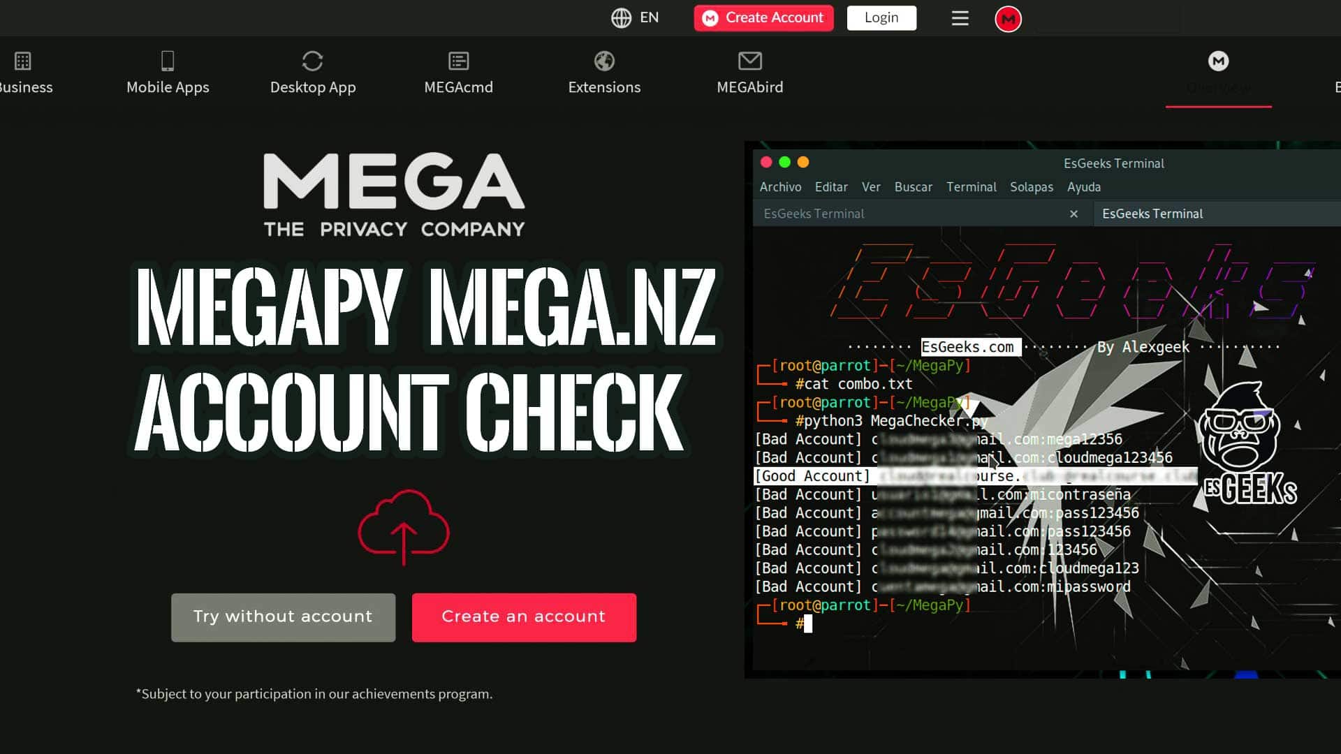 MegaPy script mega.nz account checker