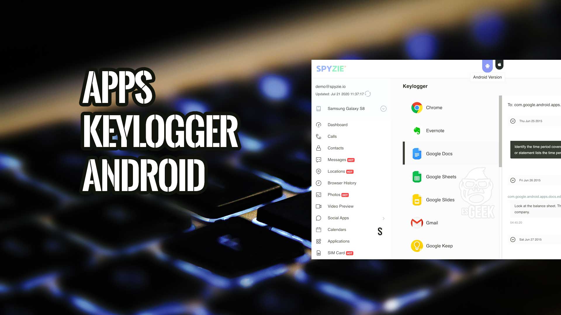 Aplicaciones espiar keylogger Android en 2020