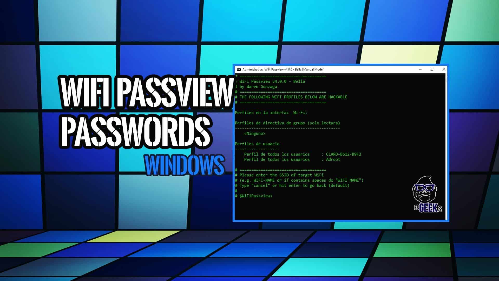 WiFi Passview Recuperar Contraseñas WiFi Windows