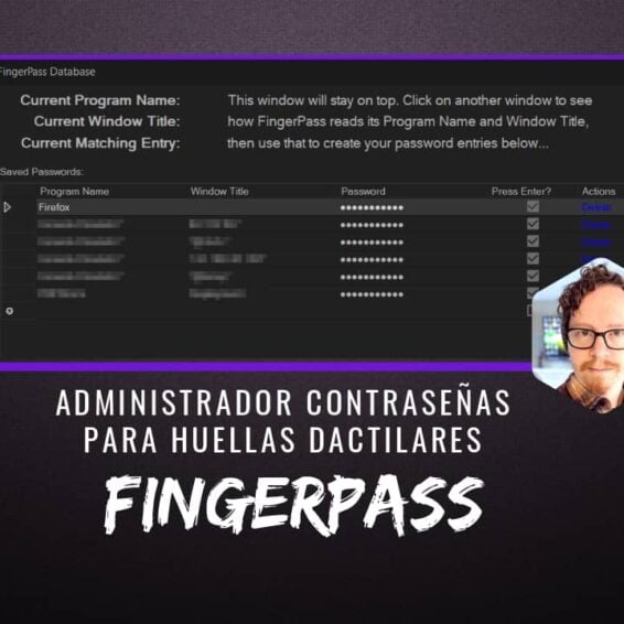 FingerPass Administrador Contraseñas Huellas Dactilares