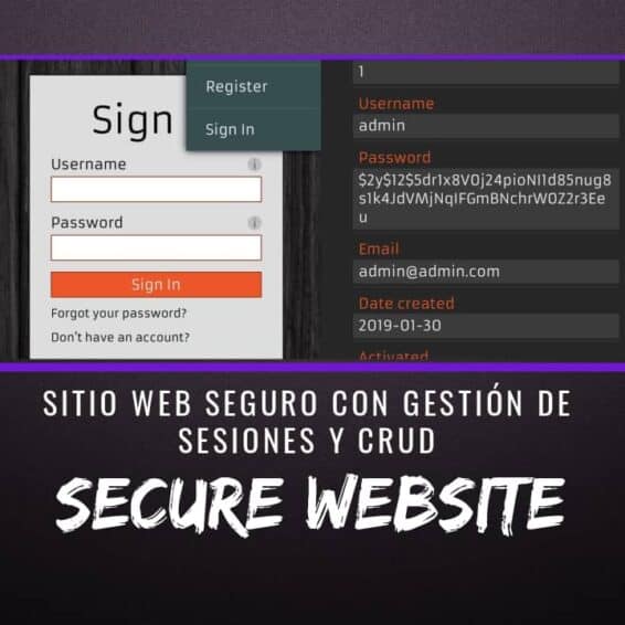 Secure Website Sitio Web Seguro Gestión Sesiones CRUDSecure Website Sitio Web Seguro Gestión Sesiones CRUD