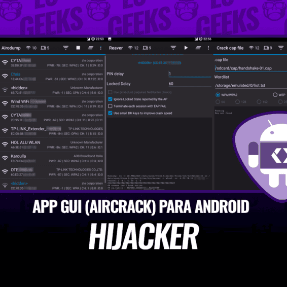 Hijacker GUI Aircrack, MDK3 y Reaver para Android