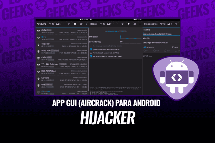Hijacker GUI Aircrack, MDK3 y Reaver para Android
