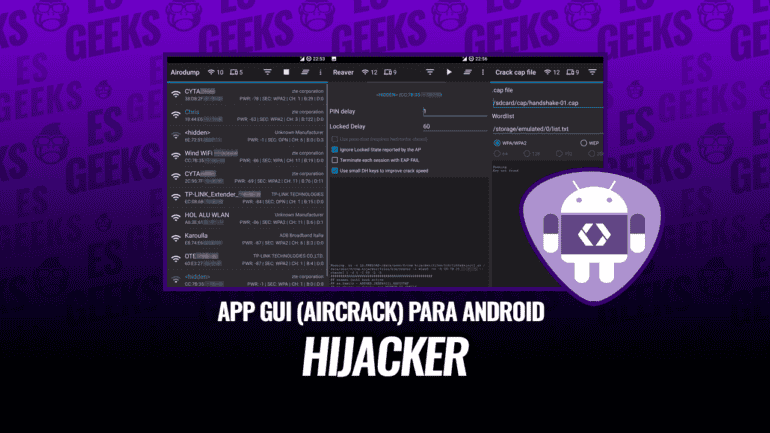 Hijacker GUI Aircrack, MDK3 y Reaver para Android