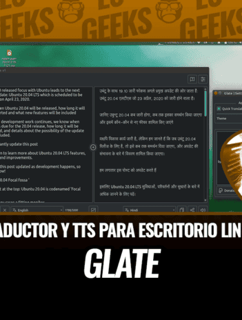 Glate Traductor de Google y Aplicación TTS para Escritorio Linux